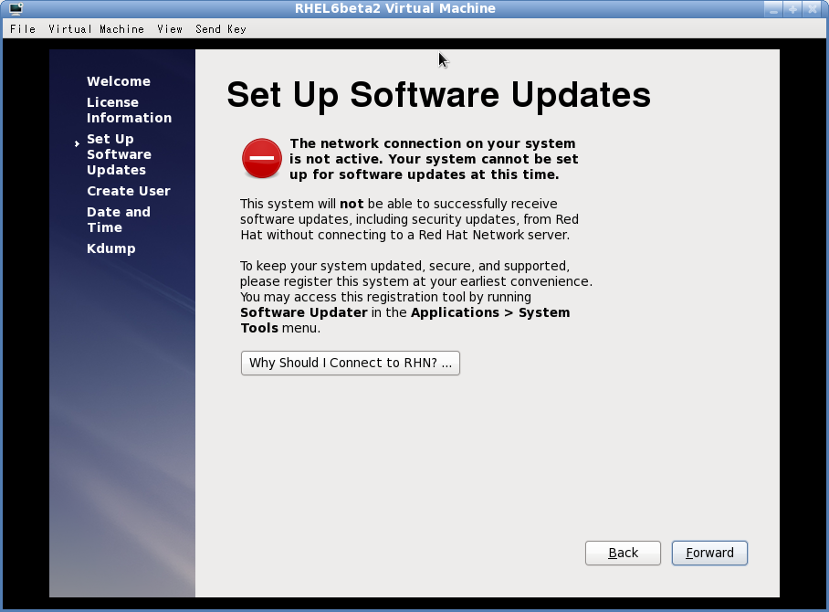 Firstboot Setup Software Updates